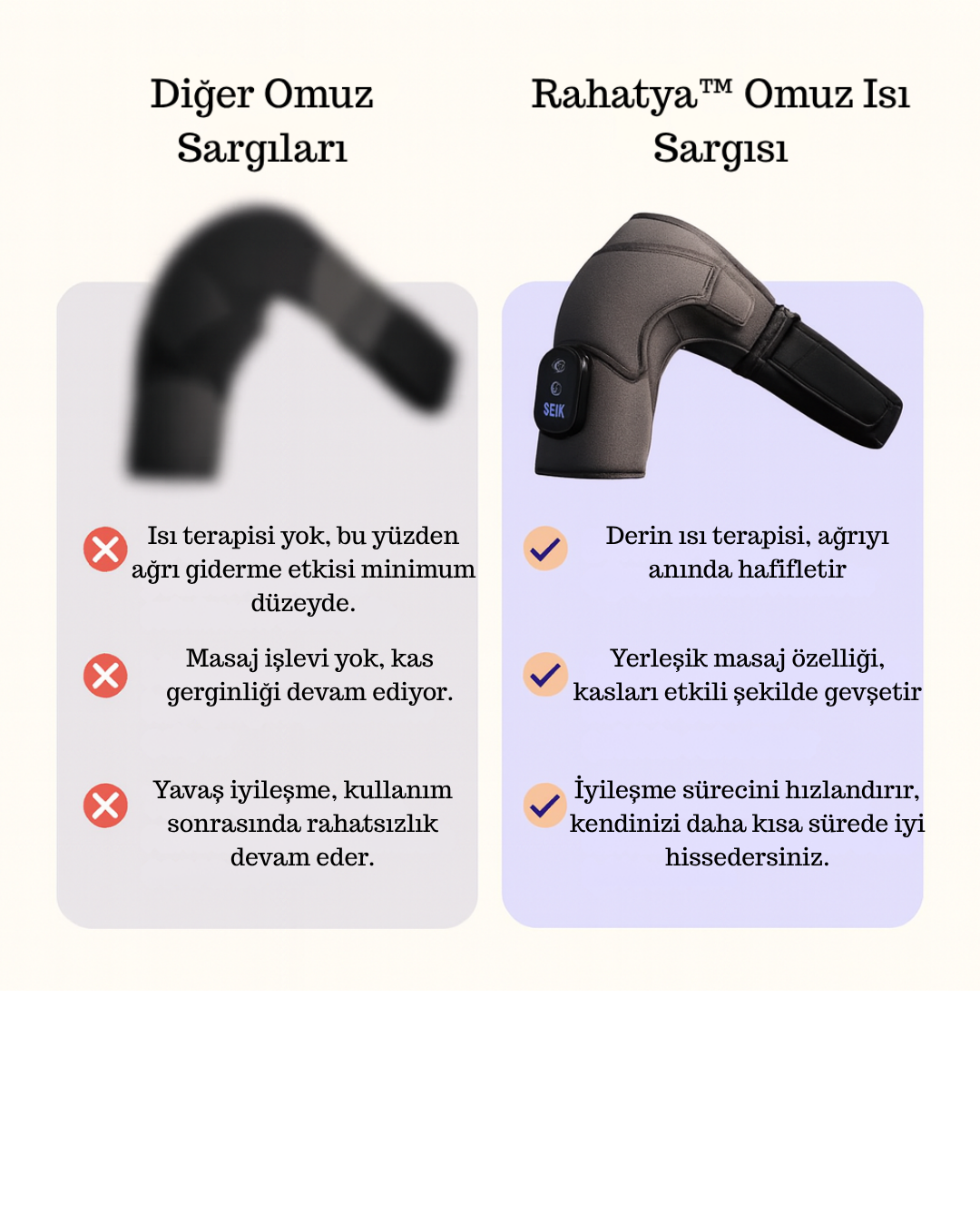 Rahatya™ Omuz Isı & Masaj Sargısı